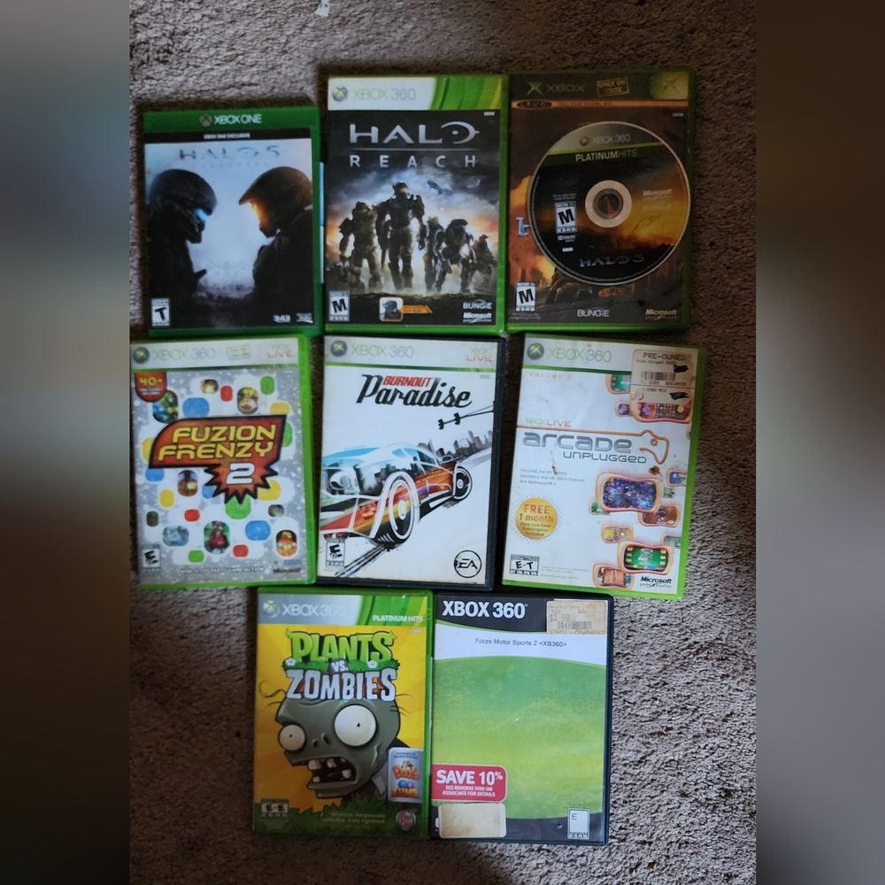360 Video Game Bundle - Green Cases